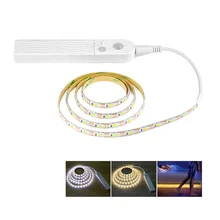 Светодиодный светильник с датчиком движения, 5 В, 1 м, 2 м, 3 м, светильник для шкафа под кровать, водонепроницаемый светильник для шкафа, Рождественский светильник для кухни, лампа для украшения дома