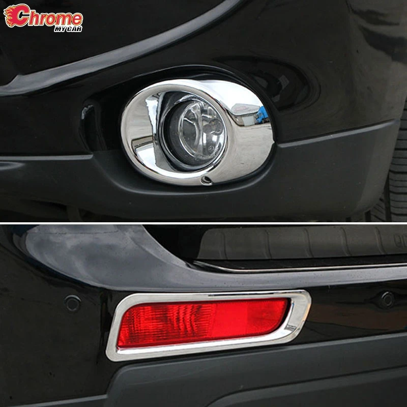 

For Mitsubishi Outlander 2013 2014 Chrome Front Rear Fog Light Foglight Lamp Cover Trim Bumper Protector Decoration Car Styling