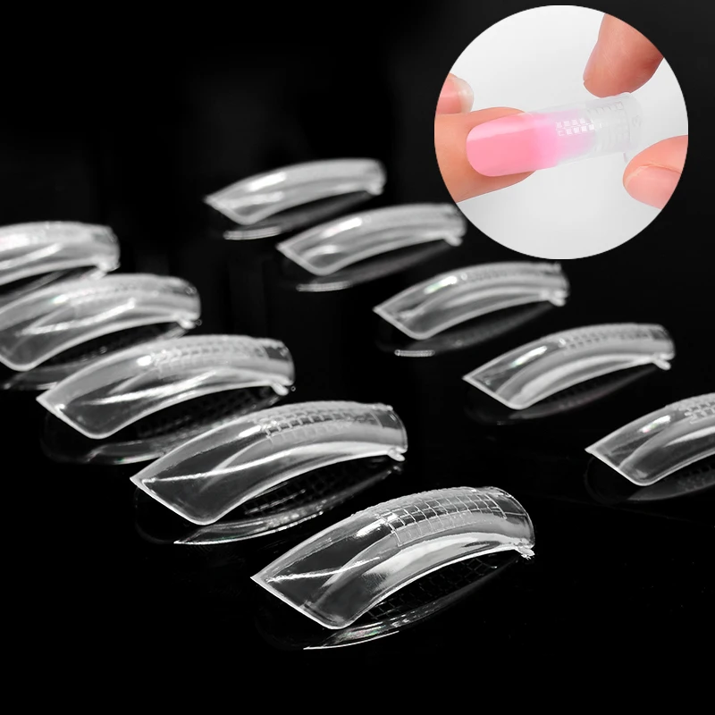 

MEET ACROSS 20/50/100PCS Nail Polish Quick Building Mold Tips Nail Dual Forms Finger Extension Nail Art UV Builder Tool