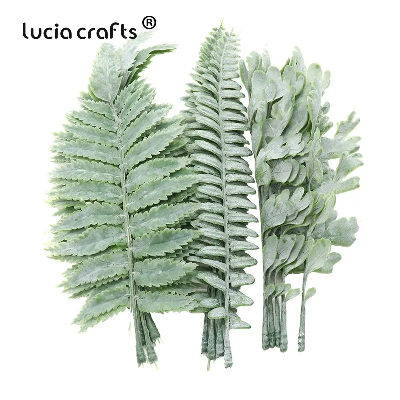 Lucia crafts 5 шт./2 пучка пластиковых растений, искусственные маленькие листья, ветка, сделай сам, Рождество, дом, цветок, украшение A0906