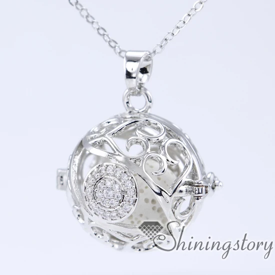 cz cubic zircon oil diffuser necklace lockets with charms keepsake