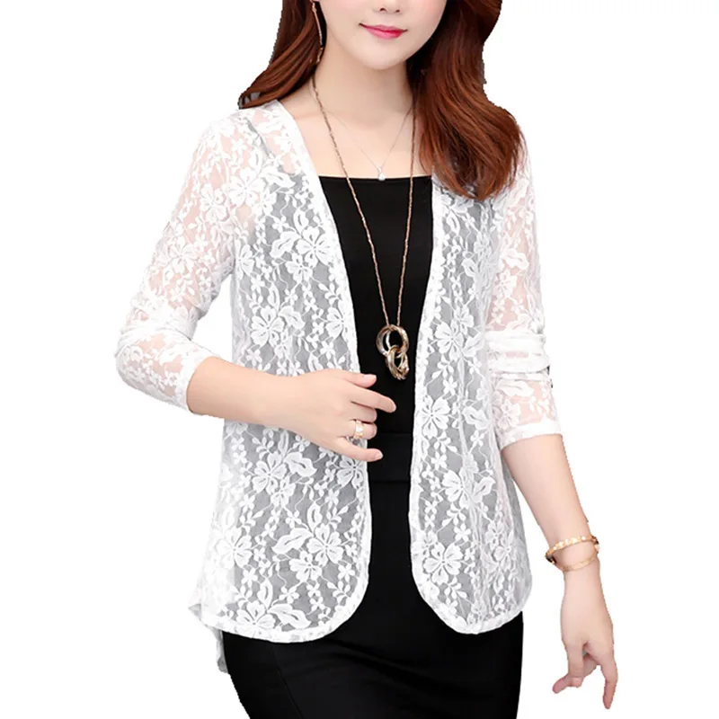 

2019 Lace Women Tops Women Chiffon Sun Protection Summer Open Front Cardigan