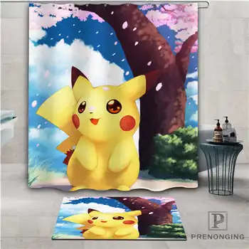 

Custom Pikachu (1) Waterproof Shower Curtain Doormat Home Bath Bathroom Polyester Fabric Multi Sizes#2019-01-12-203