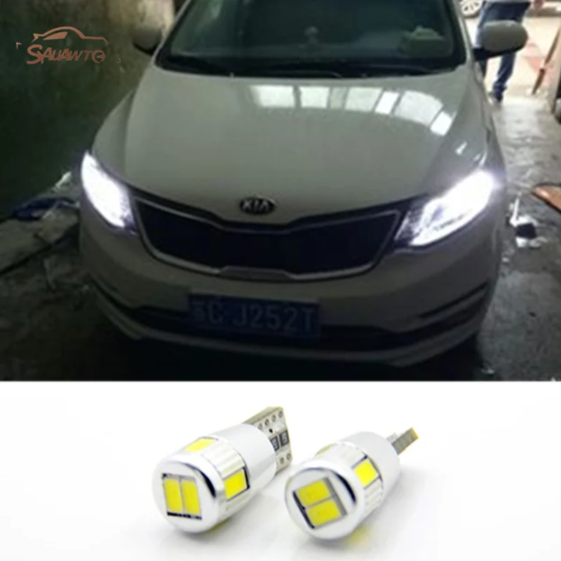2 X T10 W5W автомобиля светодиодный Авто Лампы Canbus 12 В парковка светильник для Kia rio