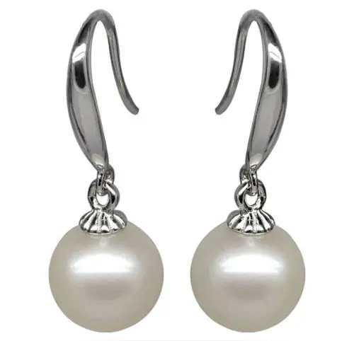 

Wholesale price 16new ^^^^Natural charming white 7.5-11mm AAAA TOP rating pearl earrings 925s jewelry