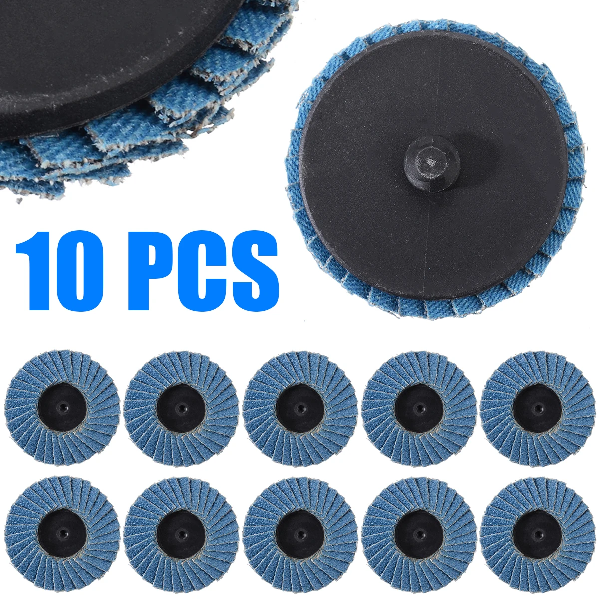 10PCS 2-INCH FLPA DISCS 80 GRIT SANDING GRINDING ROLL LOCK TYPE R