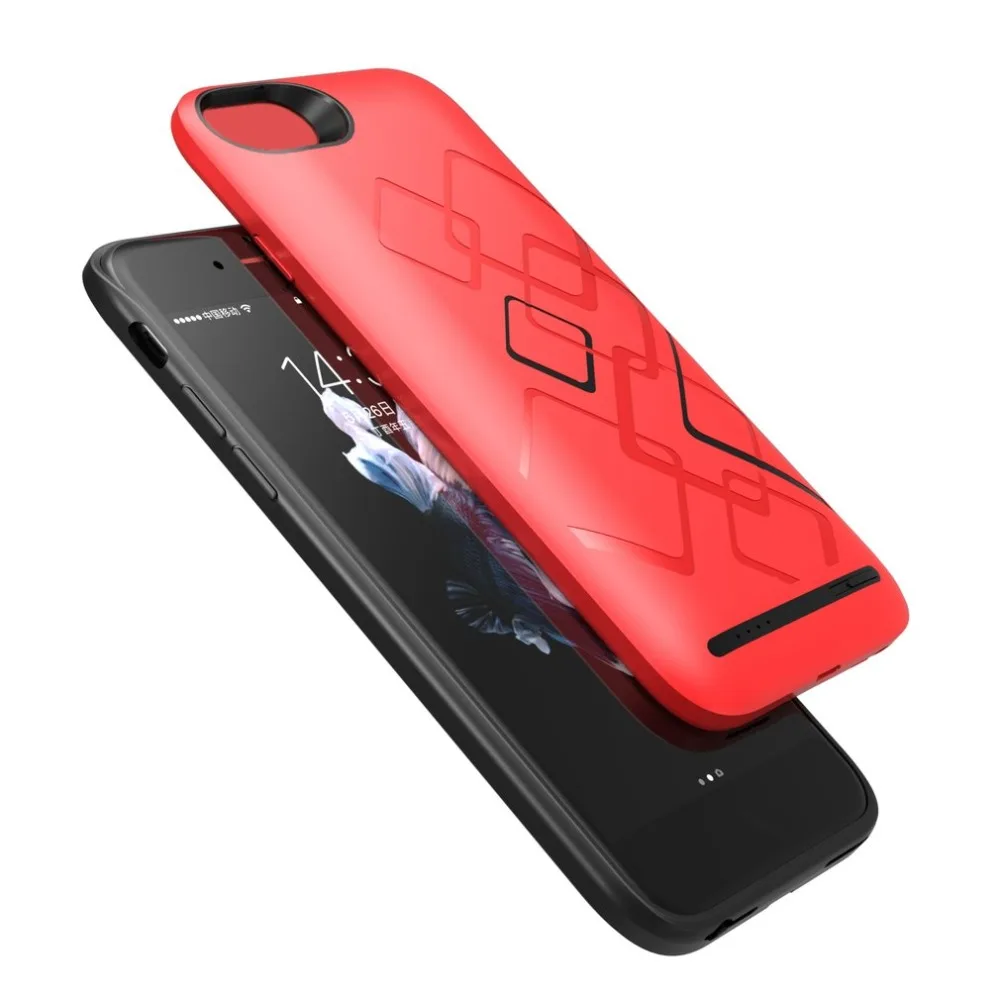 Goede Batterij Oplader Voor iphone 6 6 S 7 8 5000 mAh Backup Power Bank Opladen Case externe Powerbank Cover Case