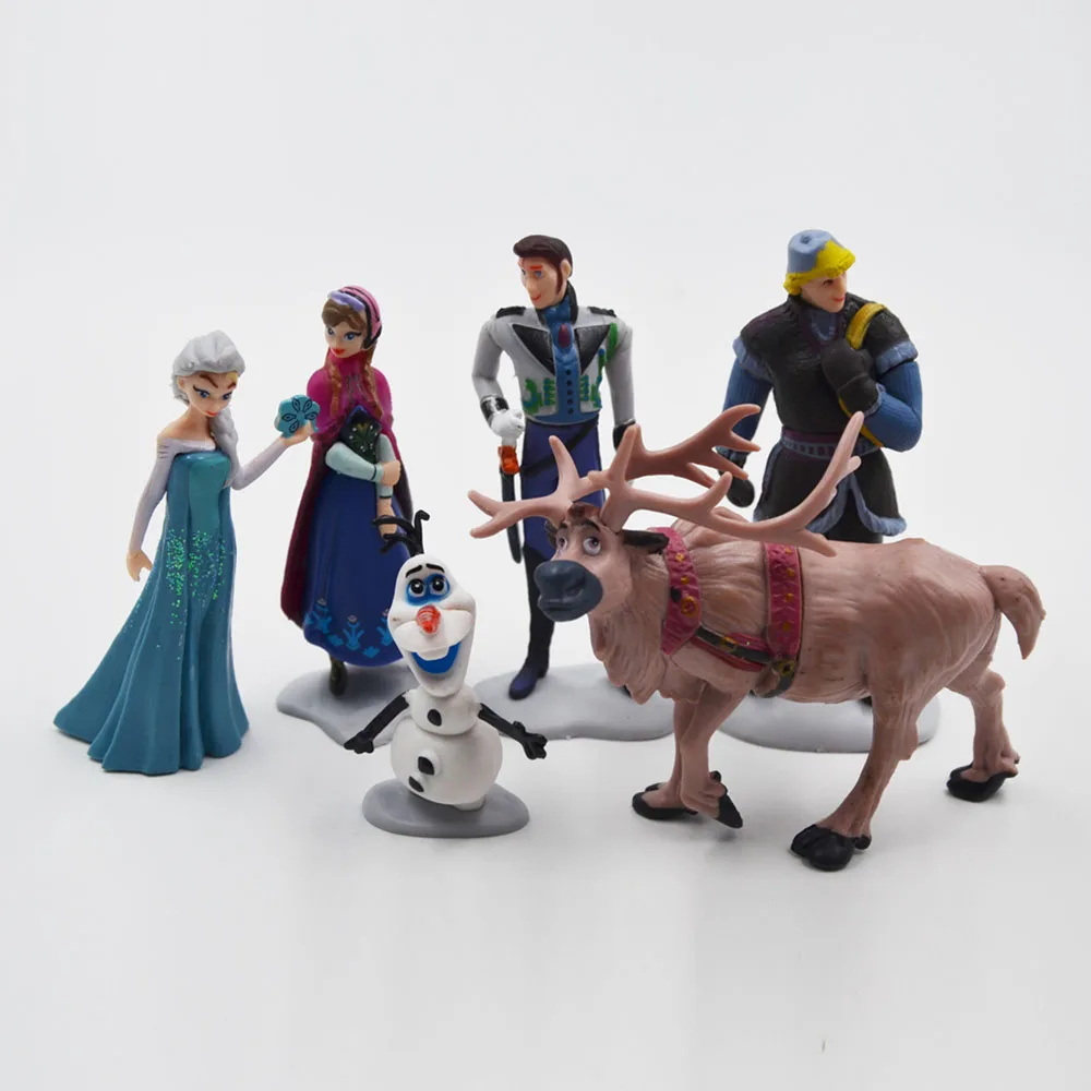 Disney Frozen Top Selling Toys Plastic Action Figures Frozen Cartoon Toys Anime Toys Figures 6 Pcs Brinquedos Ty062