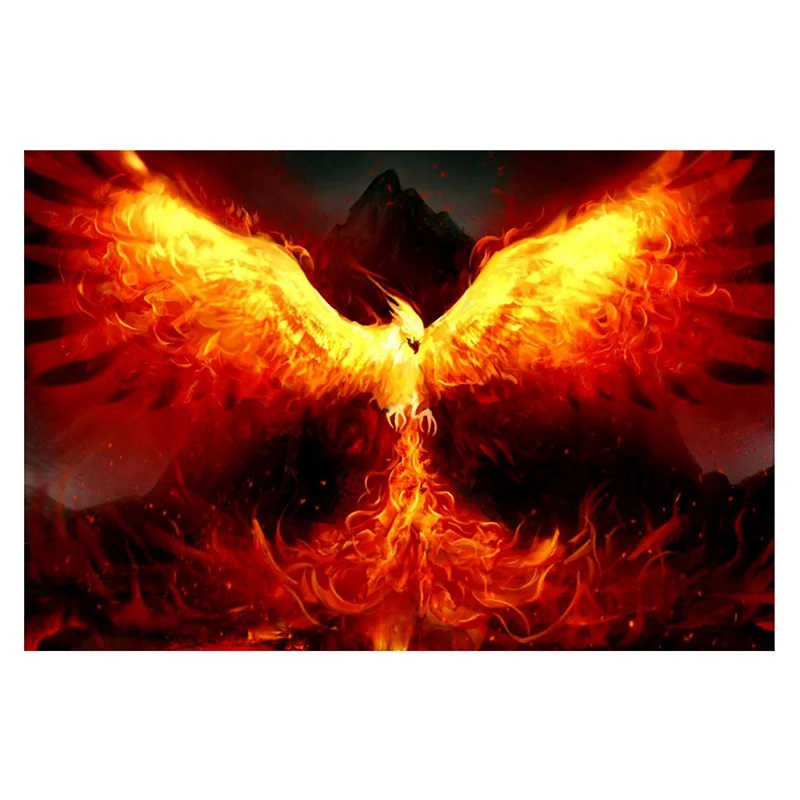 

Diy 5D Diamond Painting By Number Kit for Adult, Full Drill Diamond Embroidery Dotz Kit Home Wall Decor-Phoenix
