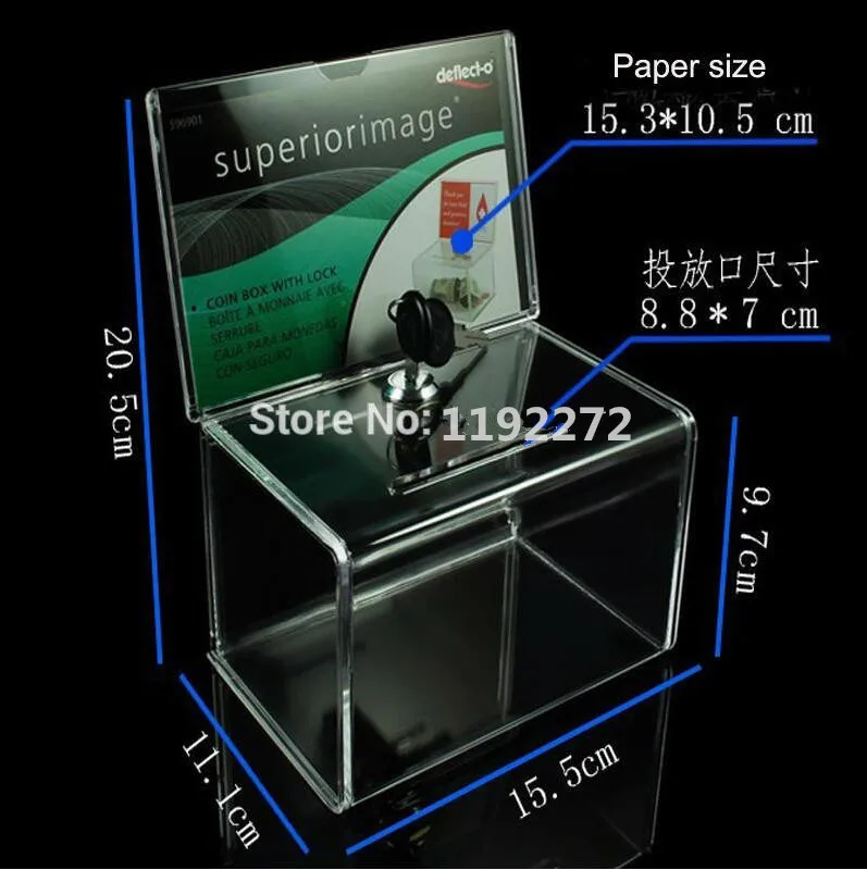 Acryl Spende Sammlung Box, Plexiglas Charity Fundraising Box mit Keylock feur Kirche, nicht-выгодный Gruppe, Charity