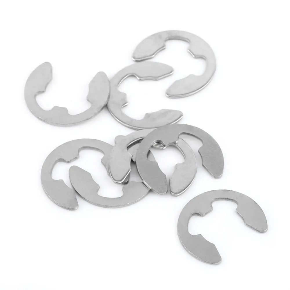 100 Pcs SS304 E-Ring E Clip Assortment Stainless Steel Retaining Rings Fastener Set M3
