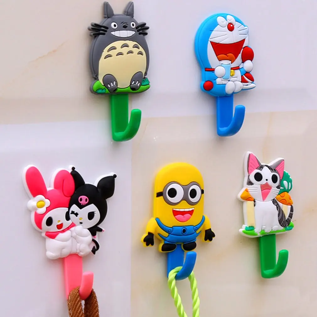 

super cute cartoon soft rubber hook strong adhesive hook no trace nail-free wall hook hook behind the door hook
