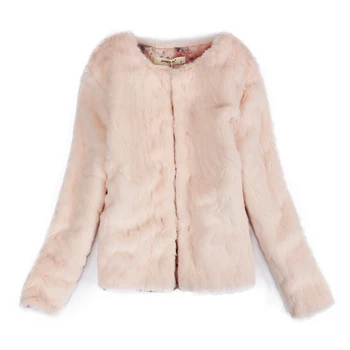 

2017 autumn and winter short paragraph imitation fur coat female Slim Korean imitation rabbit long-sleeved plush fur