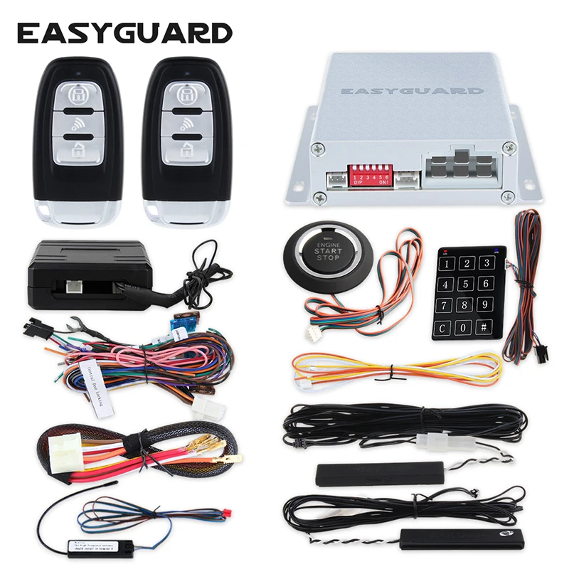 EASYGUARD PKE Автосигнализация с автоматическим запуском, кнопка запуска, остановка ввода паролей, чип иммобилайзер, Обход модуля, код прыжка