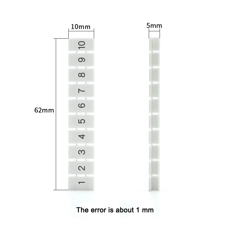 10 шт. ZB6 пустой UK2.5B UK2.5 UK5N UDK4 UKK5 din-рейка клеммные блоки производитель полосок этикетка ZB6