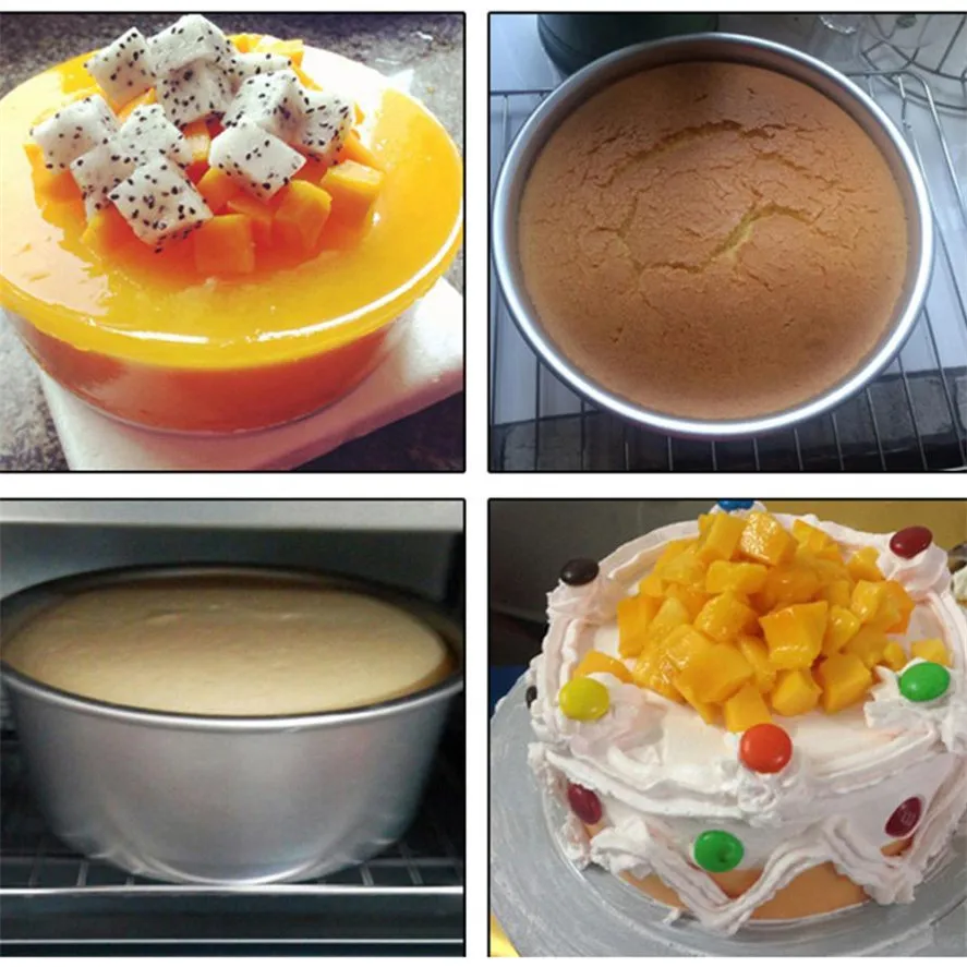 

TENSKE 1pc 2/4/6/7/8 Inch Aluminum Alloy Non-stick Round Cake Baking Mould Pan Bakeware Tool DIY Round Cake Pan High Quality
