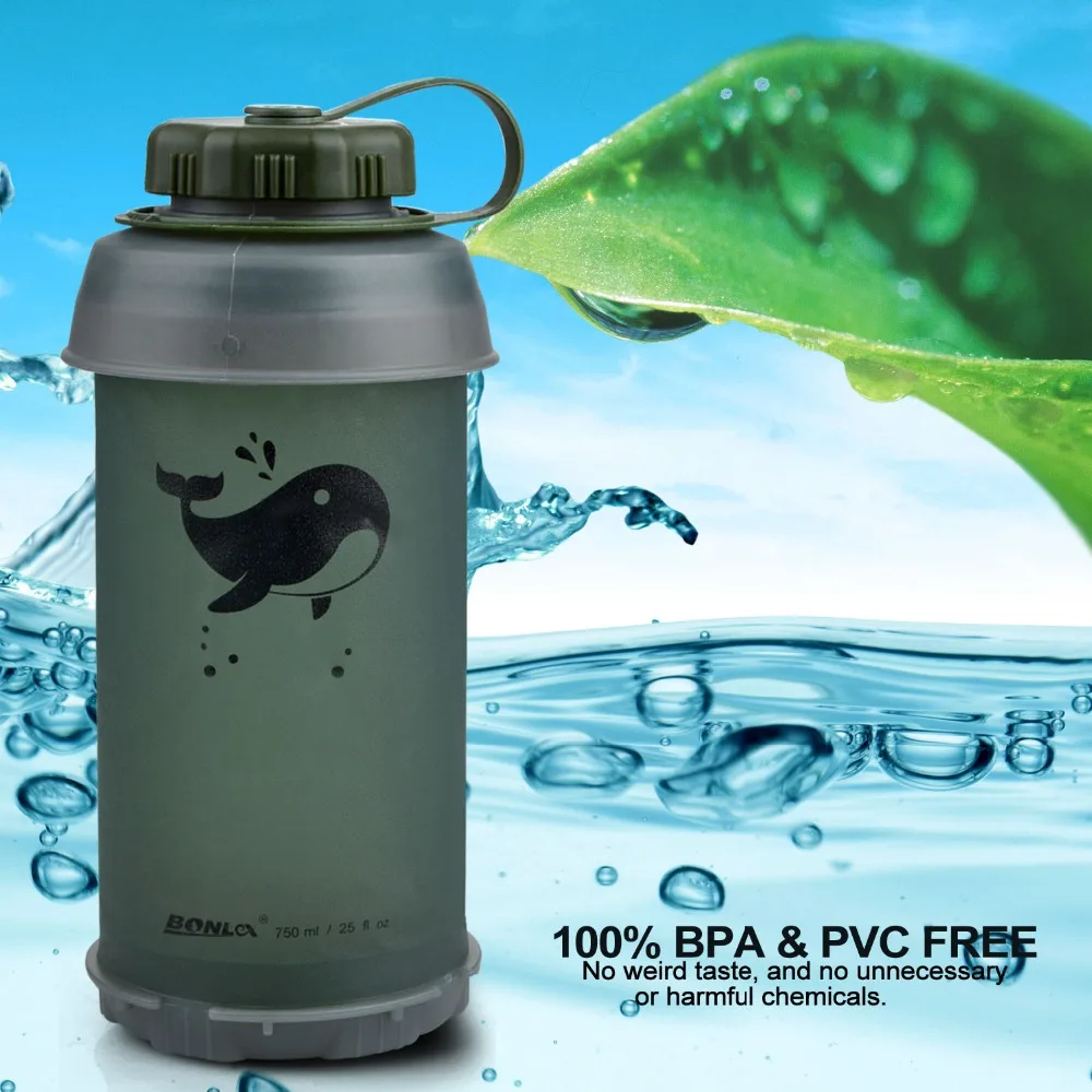 750 мл портативный открытый складной Спорт ТПУ Мягкая бутылка для воды складной чайник бутылка для воды кемпинг путешествия бег бутылка