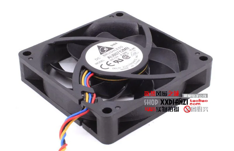 Вентилятор охлаждения для процессора delta AUB0712MB 7015 12V 0.24A 7 см 4 контактный ШИМ 70*70*15