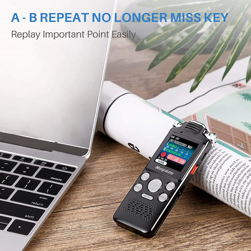 NOYAZU Original V59 Fast Charging 8G/560hrs Recording Capacity Digital Voice Recorder Noise Reduction Dictaphone Mp3, A-B Repeat NOYAZU Original V59 Fast Charging 8G/560hrs Recording Capacity Digital Voice Recorder Noise Reduction Dictaphone Mp3, A-B Repeat