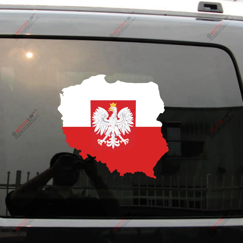 

Poland Polska Herb Polish Map Coat of arms Decal Sticker Vinyl reflective glossy