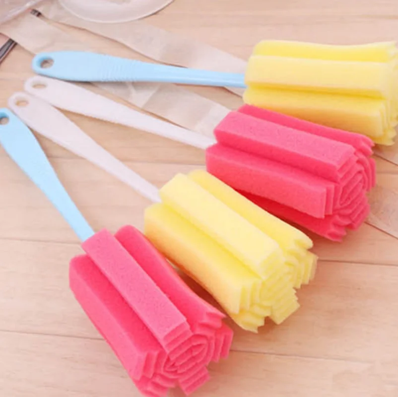 

Cleaning Brushes Kitchen Cleaning Tool Sponge Brush For Wineglass Bottle Coffee Tea Glass Kitchen cup long handle Brush