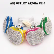 Новейшие Стразы Алмазная форма яблока дизайн автомобильный воздушный выход зажим для Освежителя твердый парфюм клип аромат интерьерный аксессуар