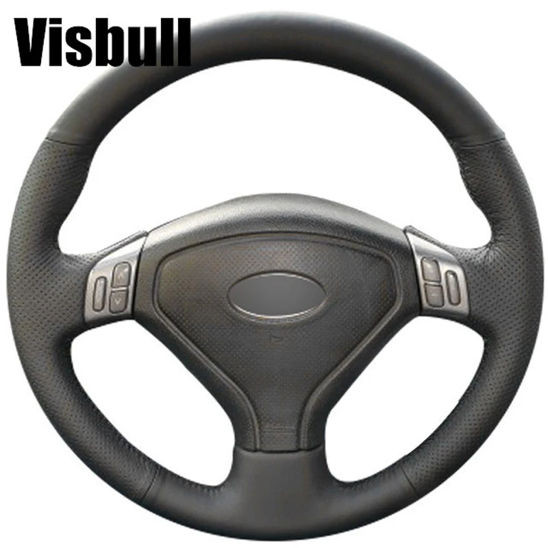 Visbull черный PU кожаный чехол рулевого колеса автомобиля V1099 для Subaru Forester 2004-2006 Outback