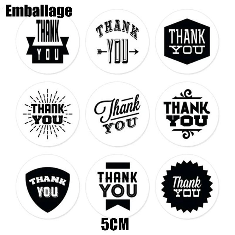 Grosir Label Stiker Label 5 cm Round Shape Kertas Sticker Hitam & Putih DIY Sticker Label