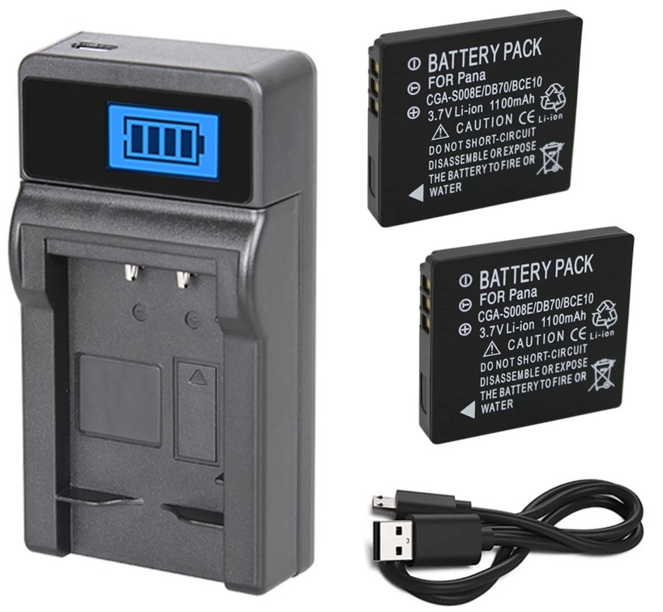 Аккумуляторная батарея (2 шт.) + зарядное устройство для Ricoh DB-70 DB70 и Caplio R6 R7 R8 R10 CX1 CX2