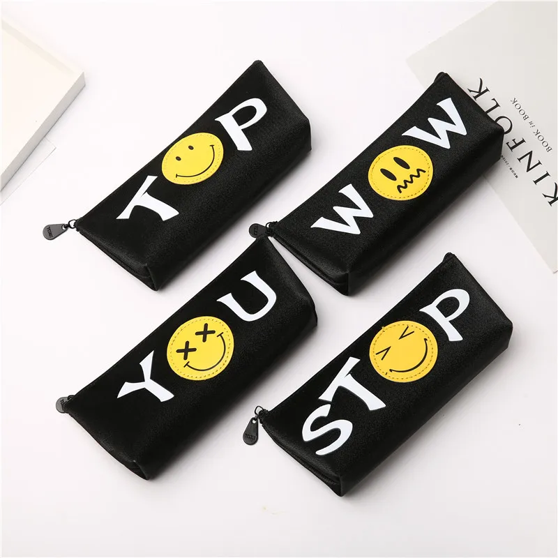 

Simple Letter Smile Pencil Case School Pencil Box For Boys Cute Stationery Pencil Cases Gift Pencil Box School Supplies