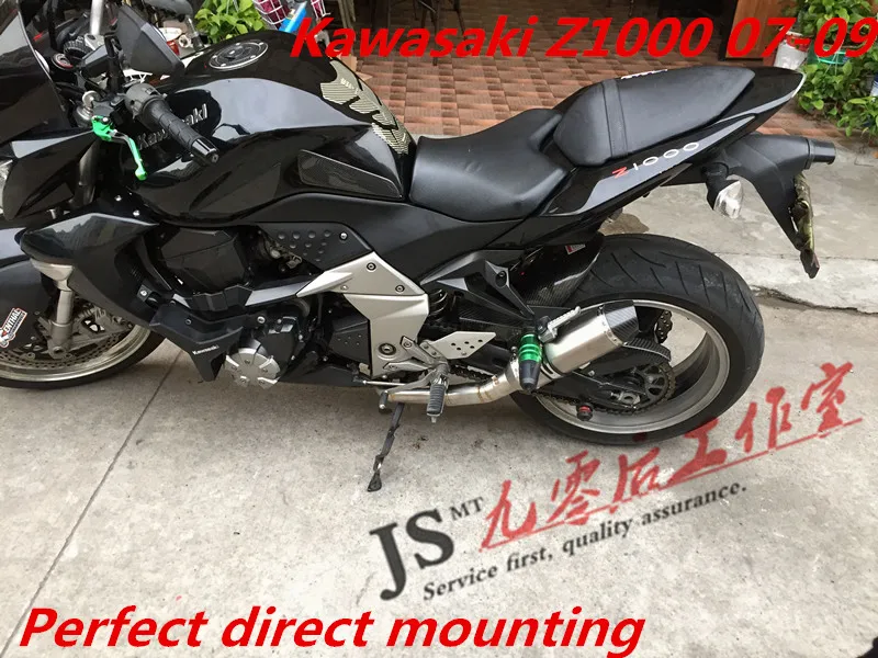 

Motorcycle stainless steel center bend carbon fiber small hexagonal exhaust pipe For kawasaki Z1000 2007 2008 2009 ge