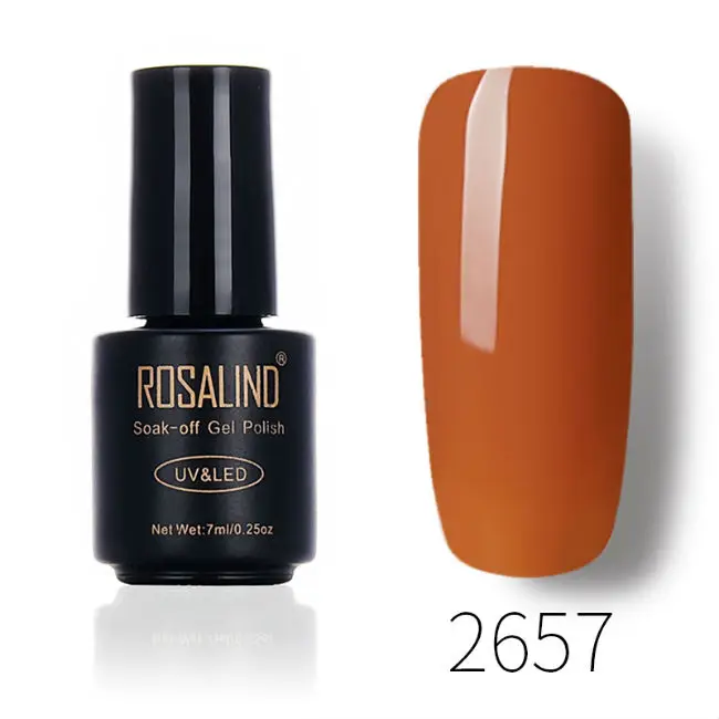 Гель ROSALIND 1 S, Гель-лак для ногтей кофейного цвета, 7 мл, УФ-лампа/светодиодный светильник для дизайна ногтей, долговечный, для маникюра, отмачиваемый Гель-лак - Цвет: RA2657