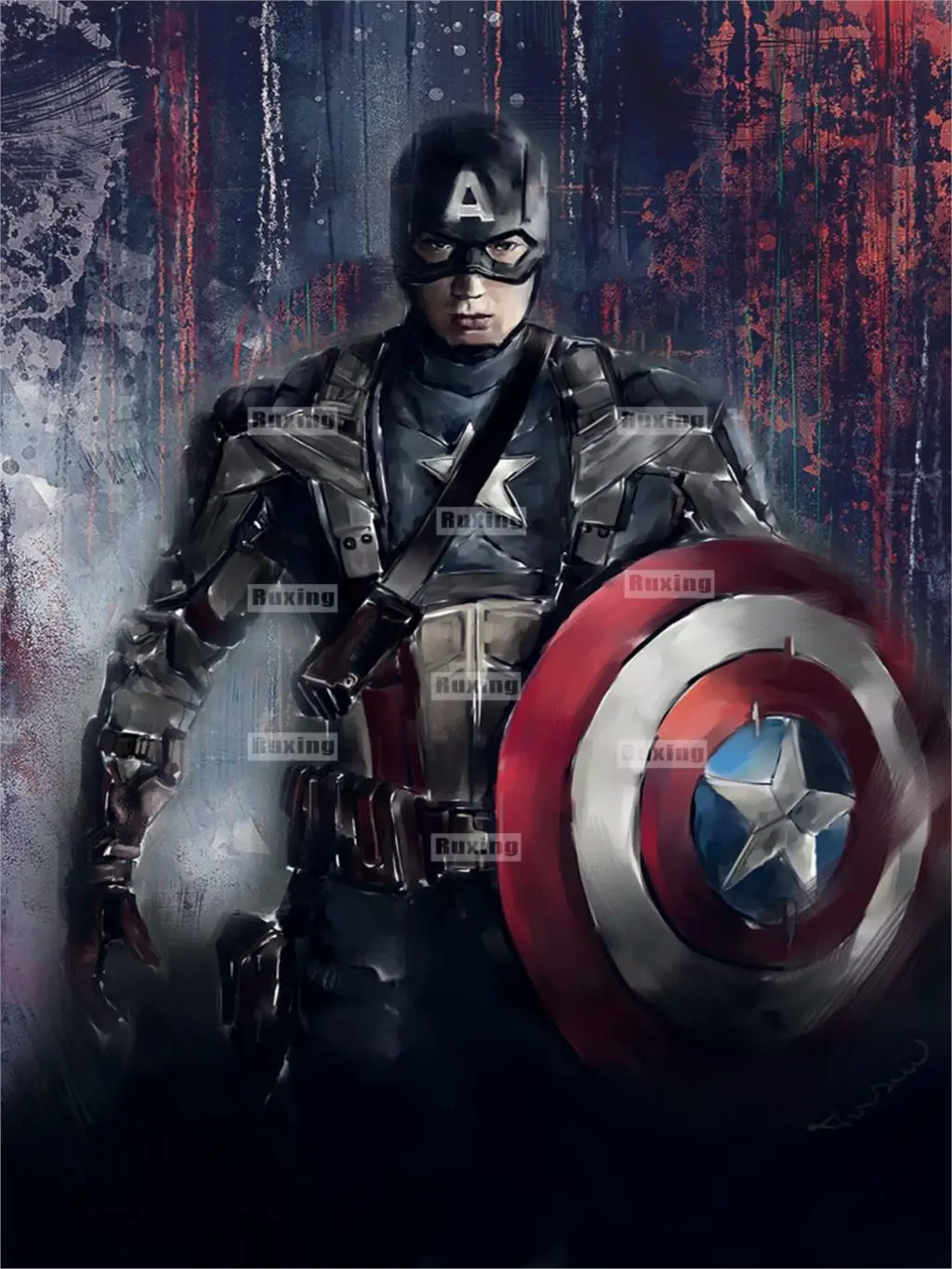

Ruxing DIY Diamond Painting Captain America Cross Stitch Mosaic gift diamond painting Pattern Full Square Rhinestone Home decor