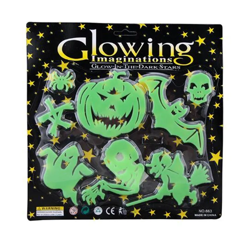 Glow In The Dark Stars Halloween Decoration Props Supplies Luminous 3D Wall Sticker For Home Bar Haunted House Scene Horror