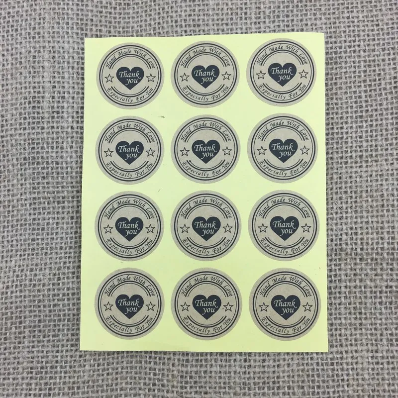 

Wholesale (600pcs/lot) Kraft Seal Label Sticker 'Thank You' Circle Point Sticker For Party Favor Gift Bag Candy Box Decor