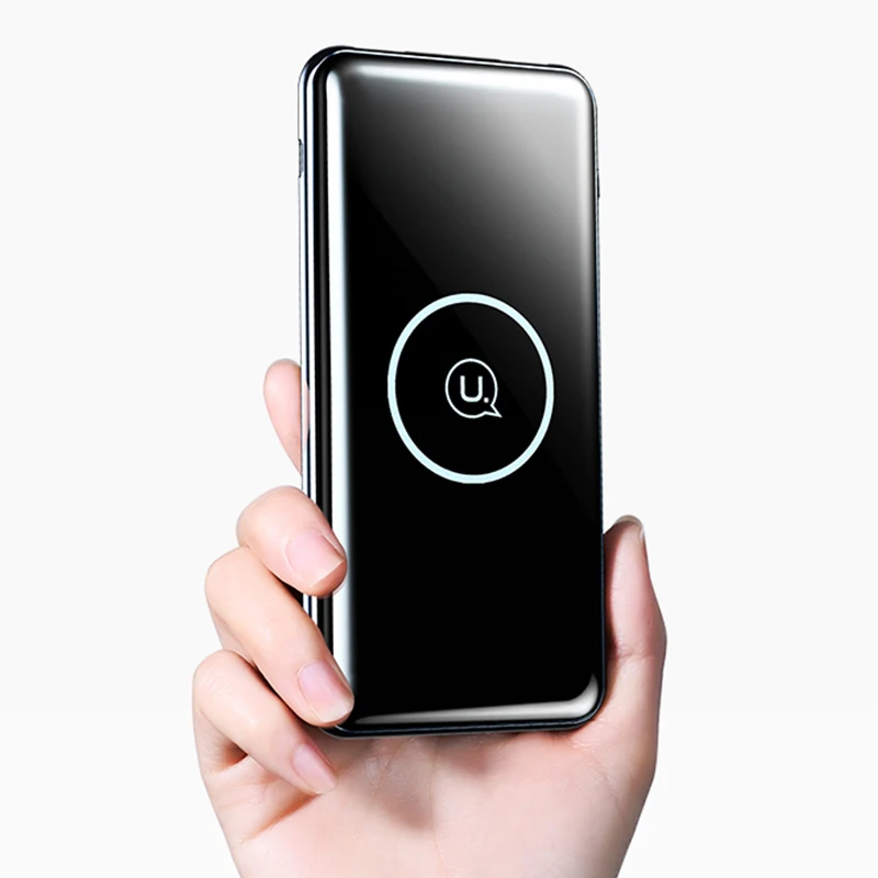 USAMS 5V 2A PB2 Type C Micro&2 USB Ports 10000mah Power Bank Qi Wireless Charger LED Display Powerbank Wireless External Battery USAMS 5V 2A PB2 Type C Micro&2 USB Ports 10000mah Power Bank Qi Wireless Charger LED Display Powerbank Wireless External Battery