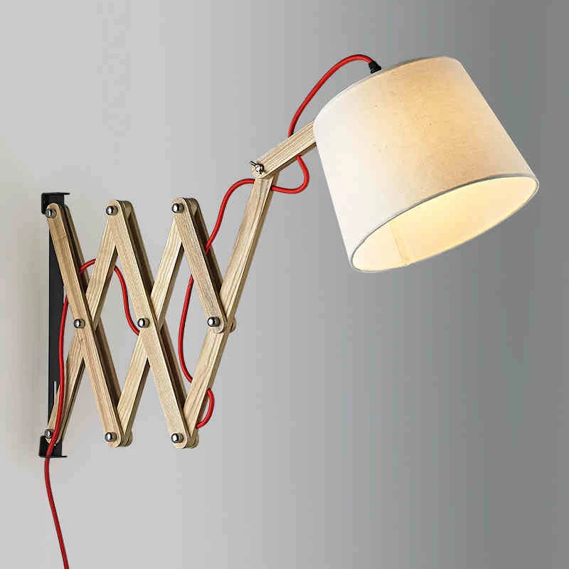 Stretch retractable wooden wall Lights lamp Brand Wall sconce Lights