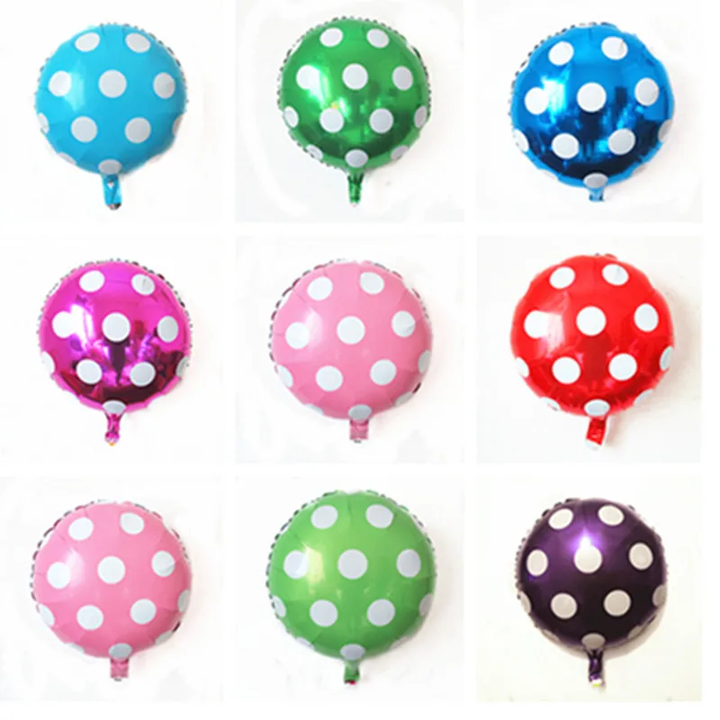 100pcs 18 Inch Dots Aluminum Balloons Multicolor Ball Foil Balloons For
