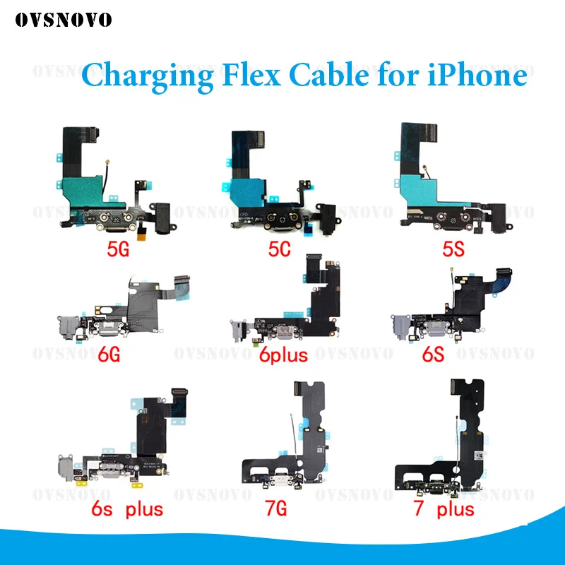 

Replacement Charging Flex Cable For iPhone 5 5c 5S 6 6S plus 7g 8g plus 4 4s USB Charger Port Dock Plug Connector Flex part