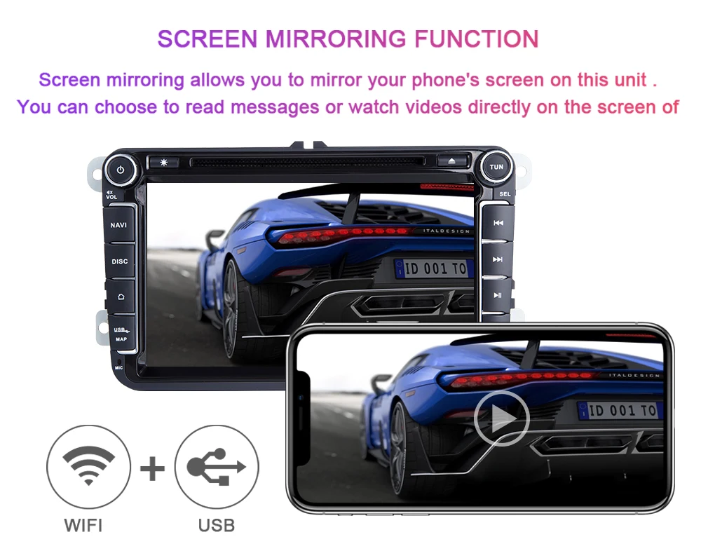 Top 2 Din Android 9.0 Car Multimedia Player For VW Passat b6 Skoda Octavia 2 3 Superb Amarok Volkswagen Seat Leon 2 T5 DVD Radio 2GB 6