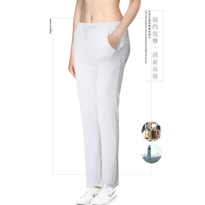 

KalvonFu Spring/Autumn New Women Trousers Comfortable Gray Pants Casual Home Sleepwear 100%Cotton S-5XL