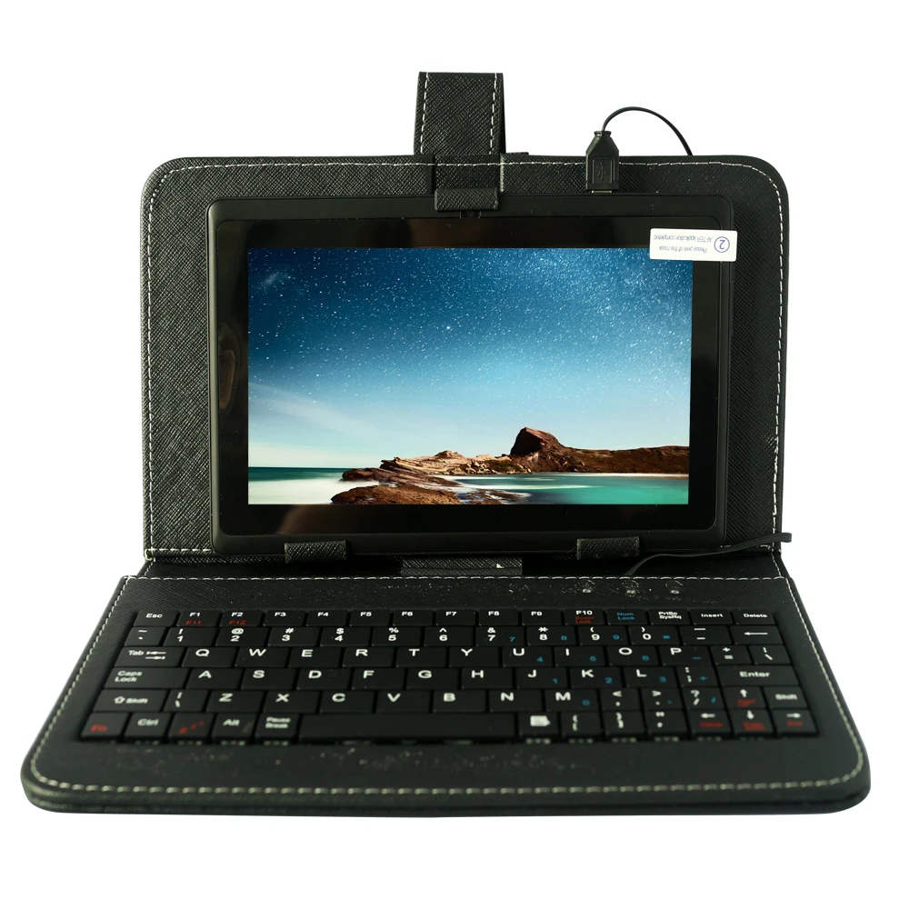 YUNTAB черный 7 дюймов Q88 Tablet PC 4 ядра 1,5 ГГц 512 МБ + 8 ГБ с двойной Камера Android4.4 Tablet (добавить черный клавиатура)