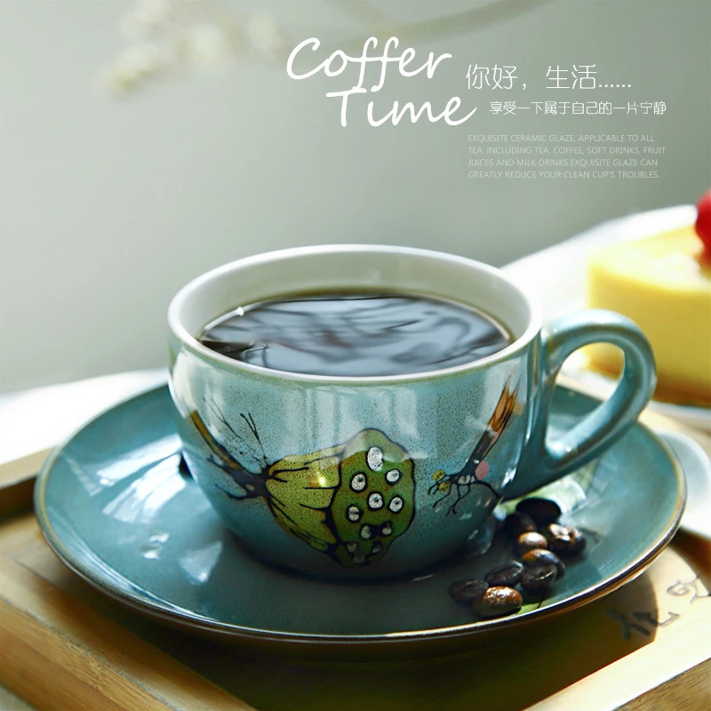 

Hand Painted Coffee Cup Set Personalized Porcelain Coffee Cup Creative Ceramic Household Coffee Store Using Coffeeware Sets