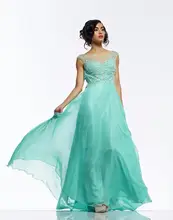 Kurze Abendkleider Neue A-line 2015 Heißer Scoop Neck Bodenlangen Chiffon Abendkleid Lange Formale Kleid Backless Drapierte F721