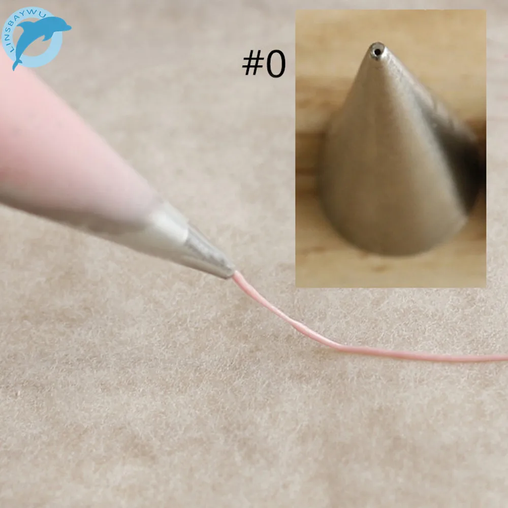 

LINSBAYWU #0 0.75mm Stainless Steel Cream Icing Piping Nozzles Fondant Baking Tools Cake Decoration Pastry Tips