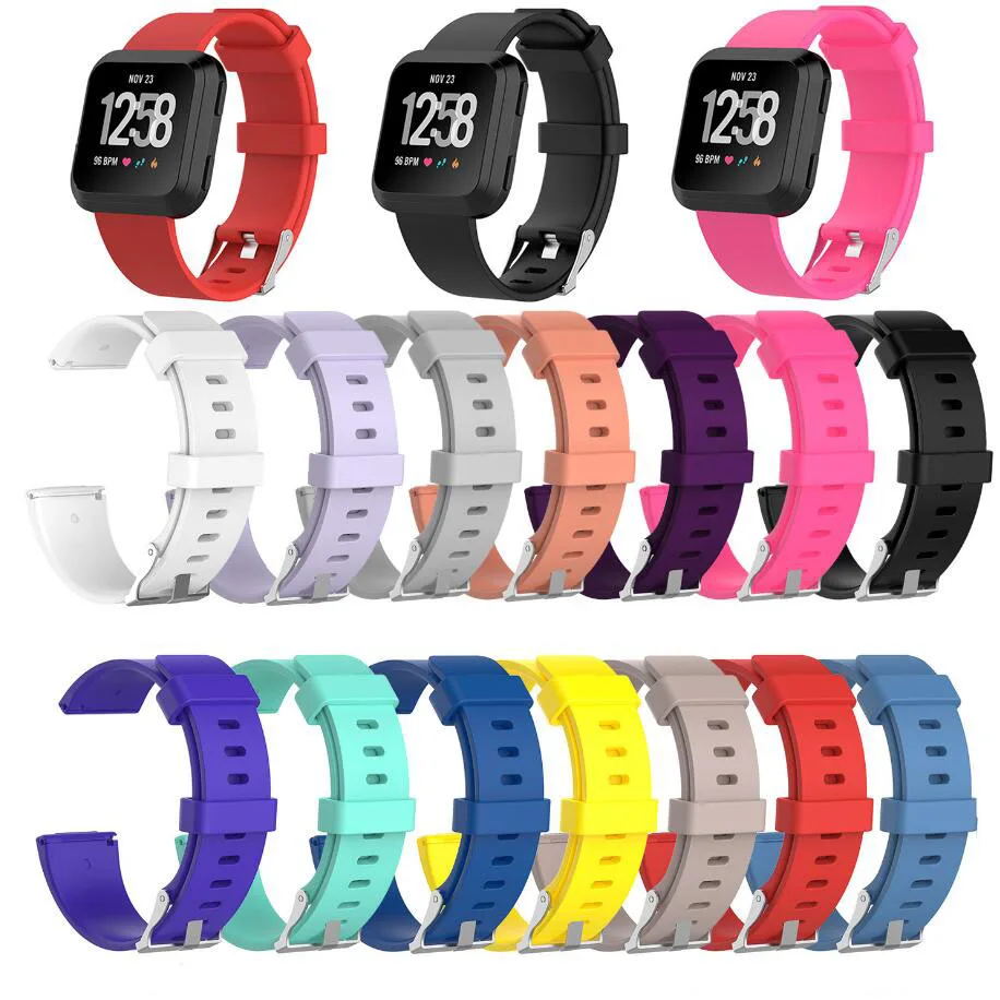 

SANYU 14 Colors Sport Silicone Band S L Size For Fitbit Versa Replacement Watchbands Belt Wristwatch Bracelet Strap