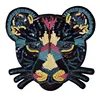 Hot 3d large gold sequins tiger head patch DIY clothes patches for clothing sew on embroidered leopard applique crafts stickers ► Photo 3/4