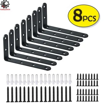 

Corner Brace 8Pcs Shelf Bracket Black Steel L Corner Brace Decorative Joint Angle Bracket for Shelf Shelves Wall Hanging Bracket