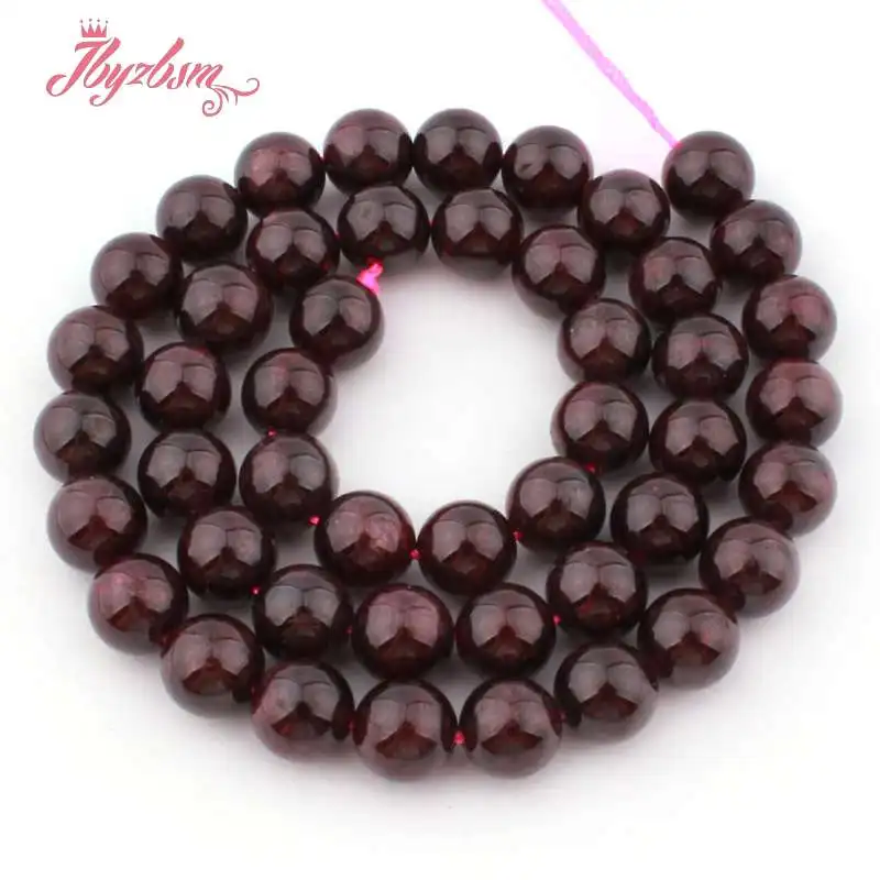 Бусины из натурального камня темно-красные бусины для женщин DIY ожерелье браслет Изготовление сережек распорка набор для браслетов 1" - Color: 8mm Smooth