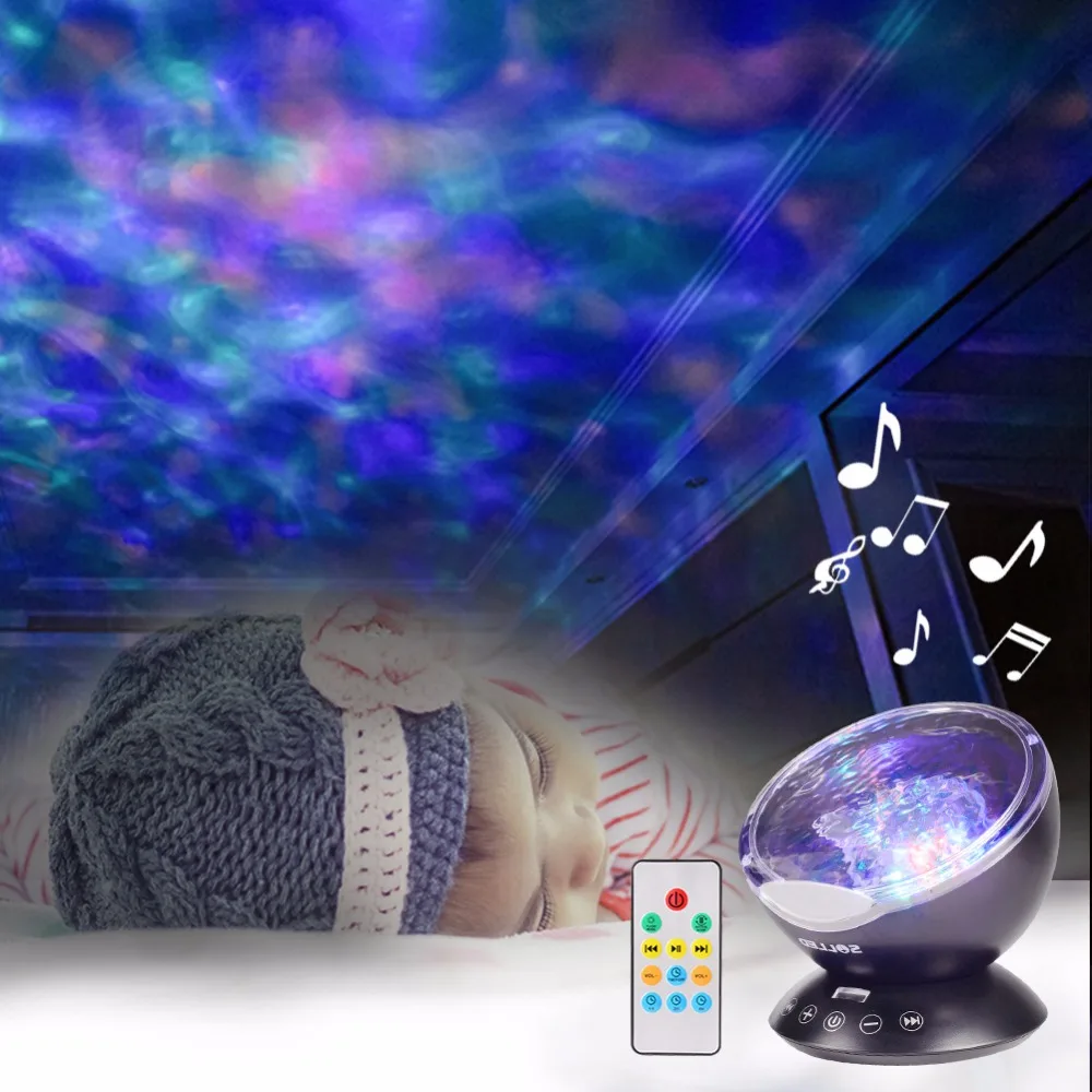 Lumiparty LED Night Light Ocean Wave Starry Sky Aurora Projector Luminaria Novelty Lamp USB Lamp Nightlight Illusion For Baby Children3